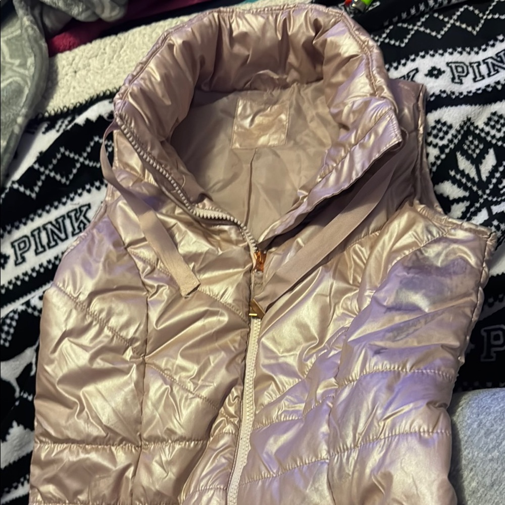 Maurices Quilted Pink/Rose Gold Vest for Stylish Layering